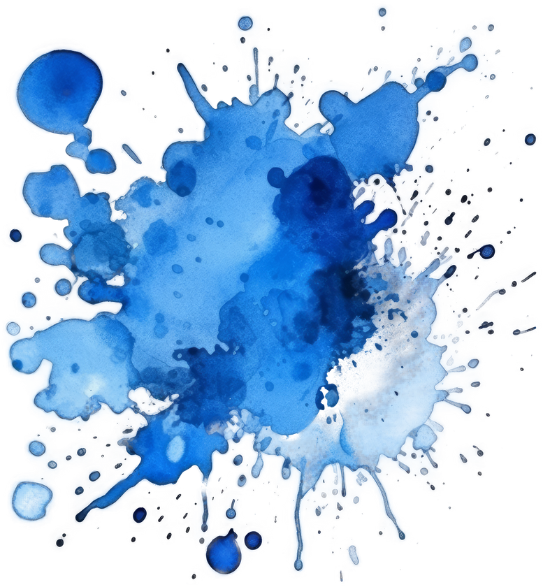 Blue watercolor splash cut out